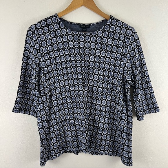 J. Jill Wearever 3/4 Sleeves Geometrical Print Knit Pullover Sweater Top - Picture 2 of 10